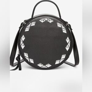 Express Crossbody Round Studded Black Purse, Y2K, Goth, Punk, Rock, Black Bag